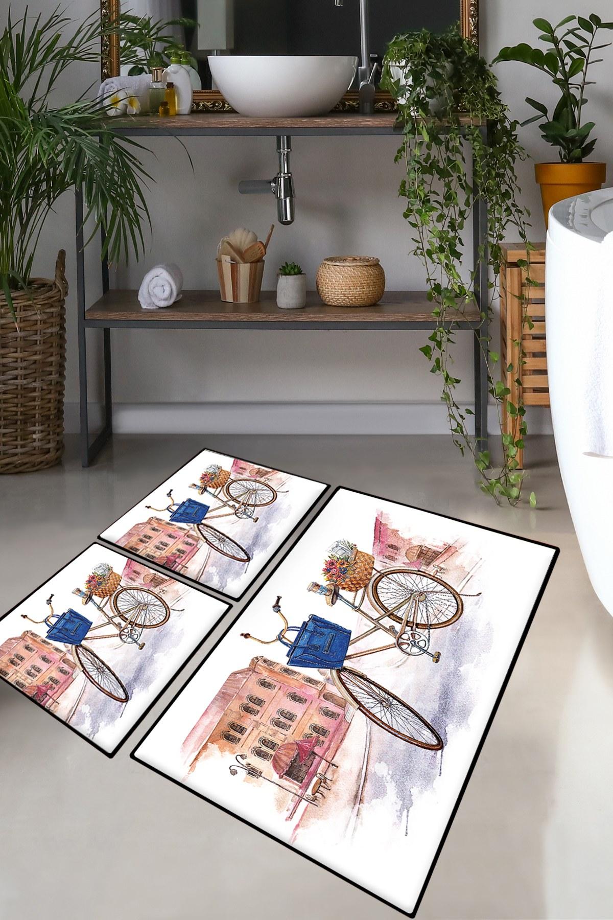 L'essentiel Maison Set od 3 kupaonska tepiha Colorful