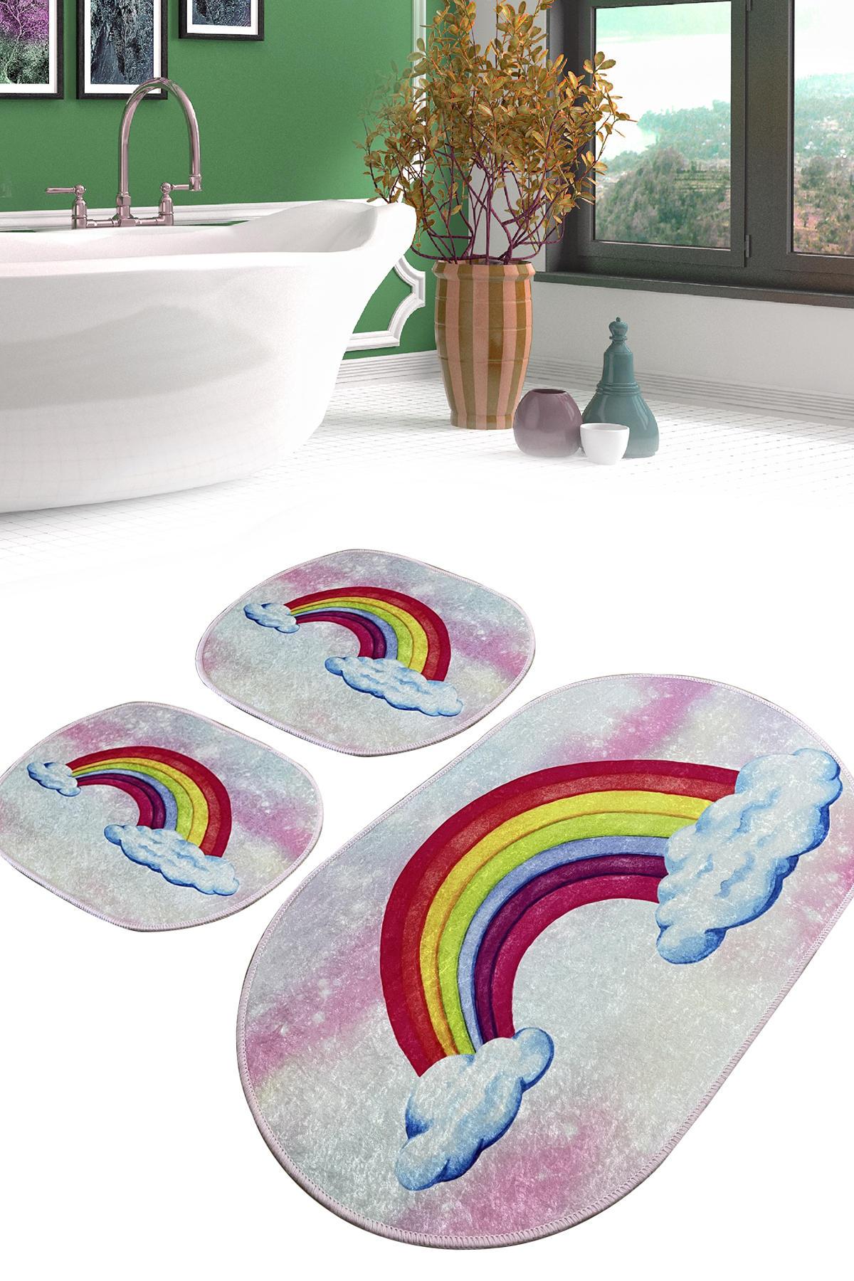 L'essentiel Maison Set od 3 kupaonska tepiha Colorful