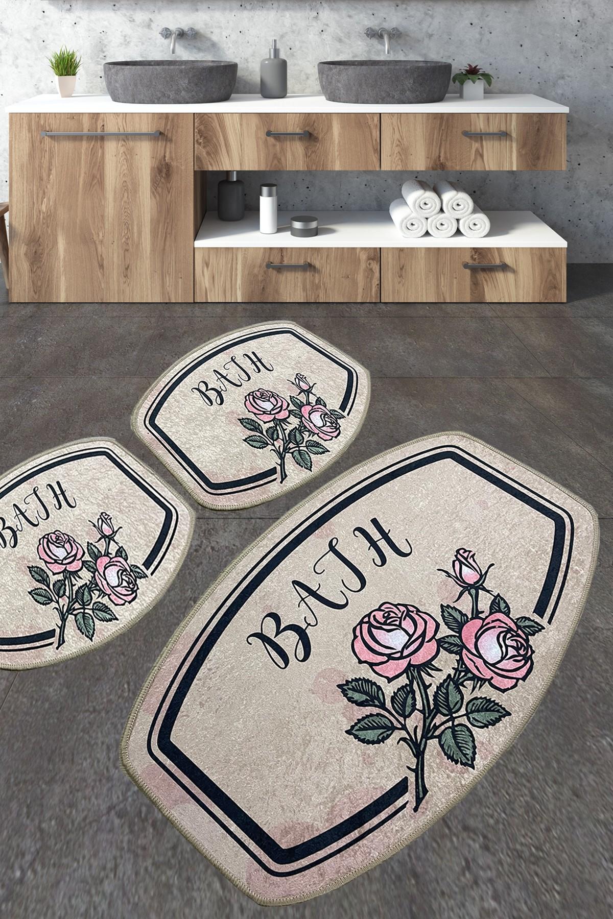 L'essentiel Maison Set od 3 kupaonska tepiha Colorful