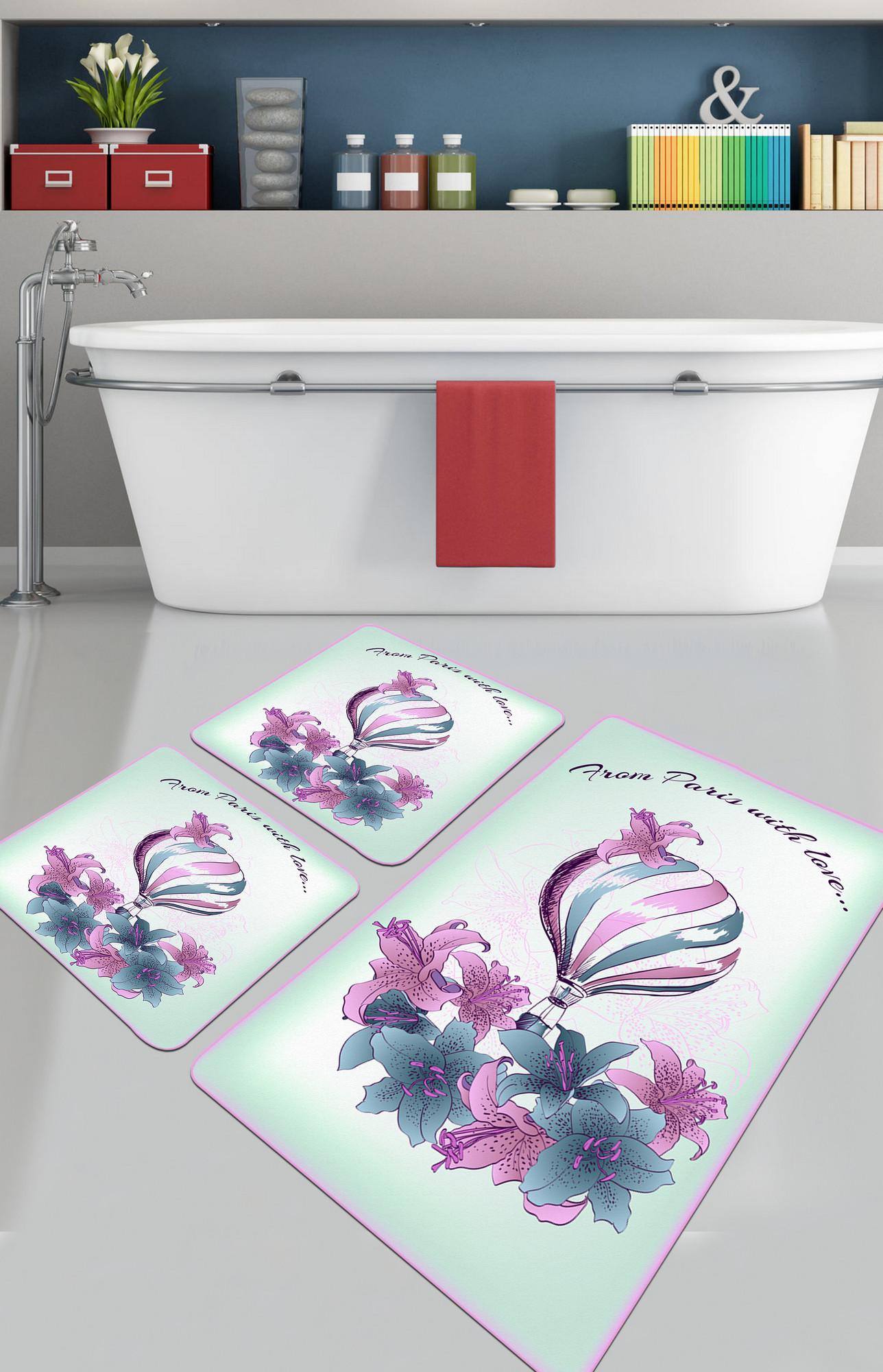 L'essentiel Maison Set od 3 kupaonska tepiha Colorful