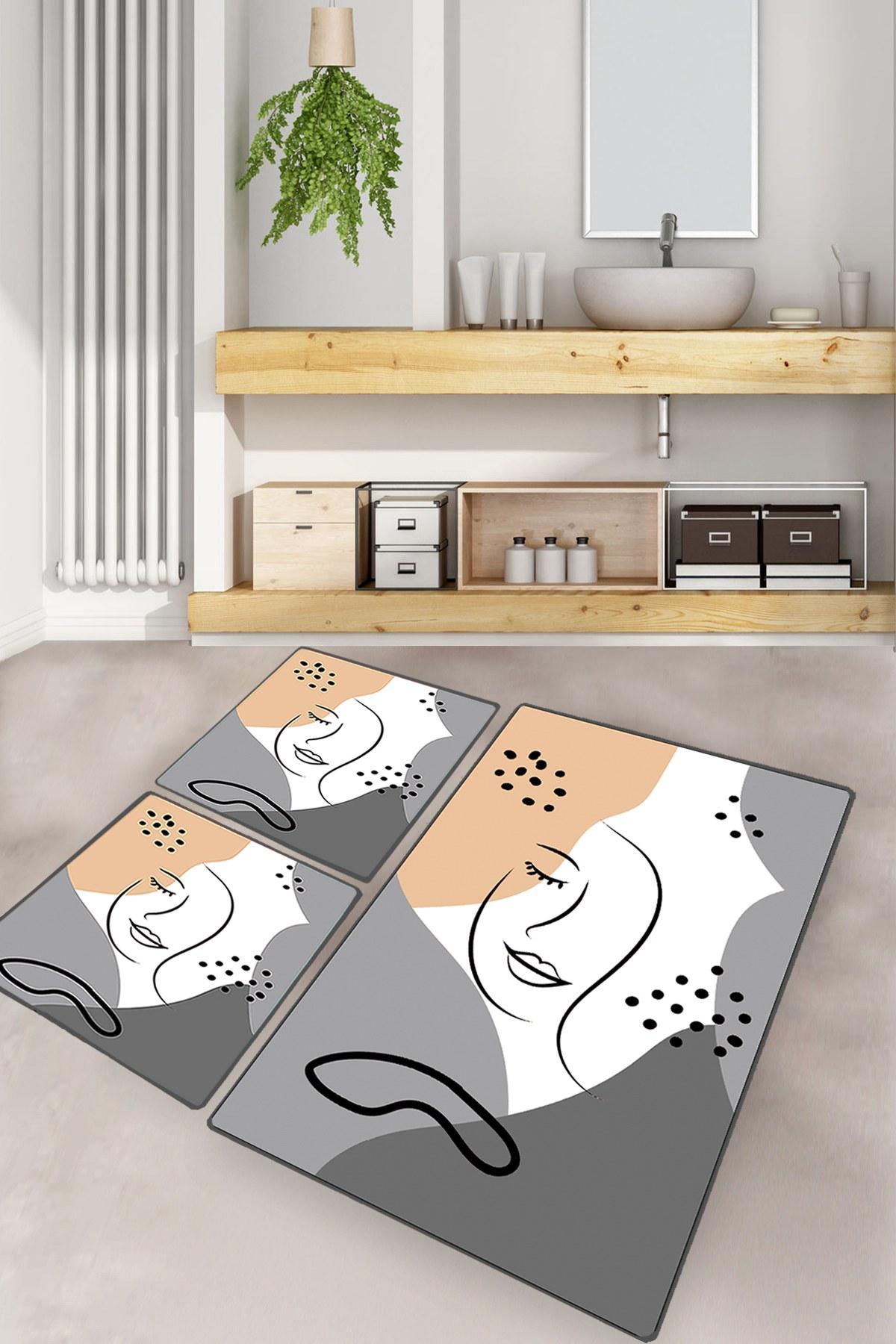 L'essentiel Maison Set od 3 kupaonska tepiha Colorful