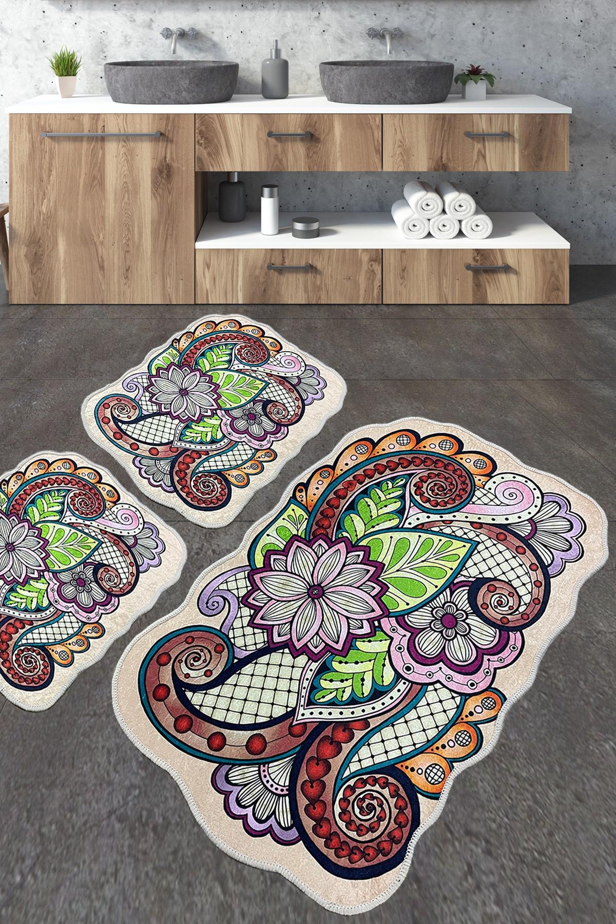 L'essentiel Maison Set od 3 kupaonska tepiha Colorful