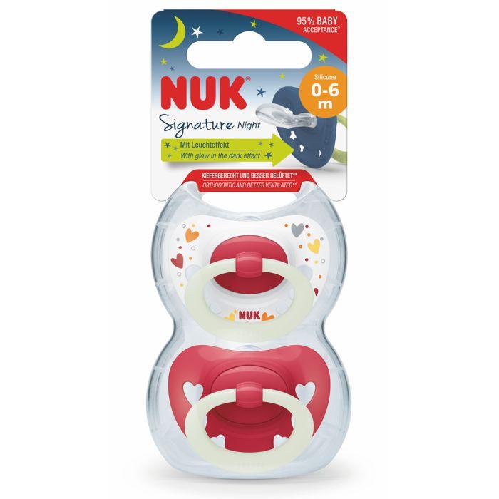 NUK Duda Signature Night sa kutijicom 2 komada Girl - 0-6 mjeseca, Roze