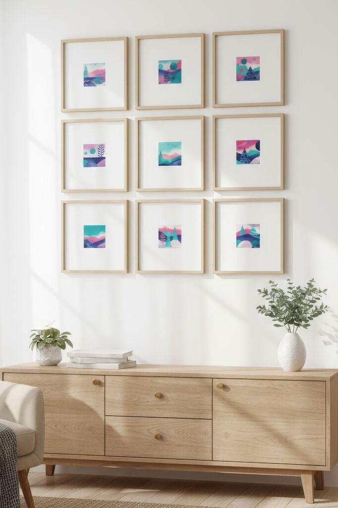 Wallity Slika Huhu756, 30x30cm, 9 delova