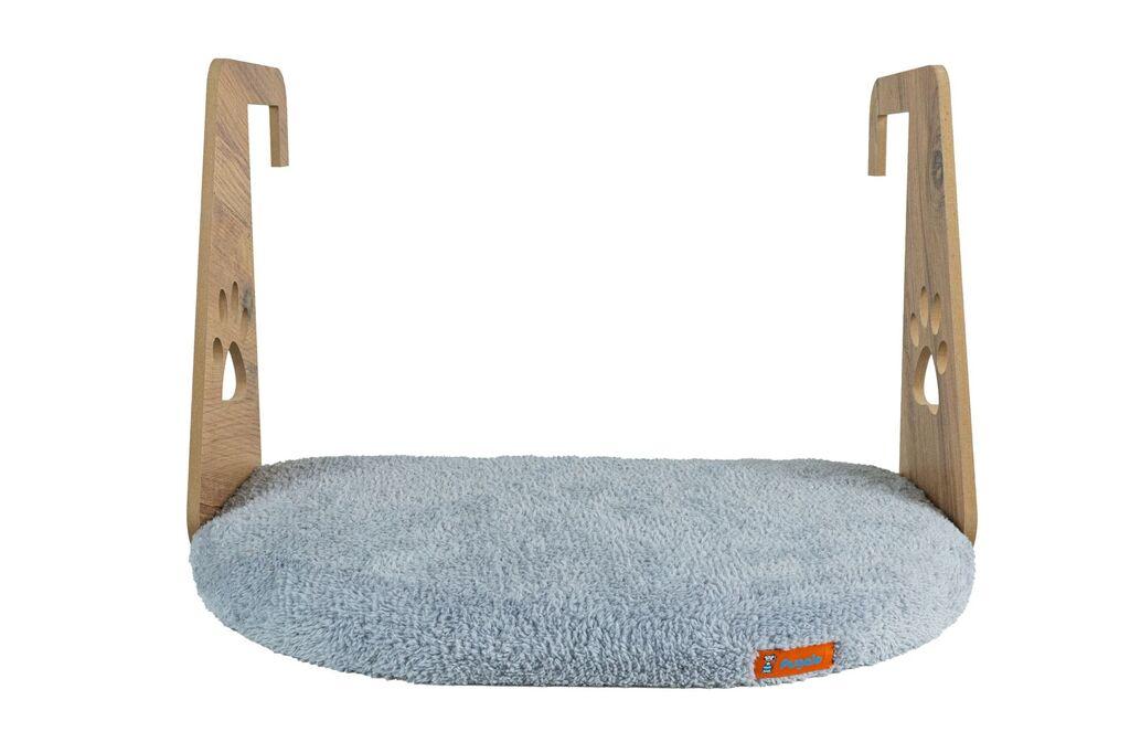 Krevet za mačke Paws & Whiskers s okvirom za radijator, 52 × 35 cm, sivi