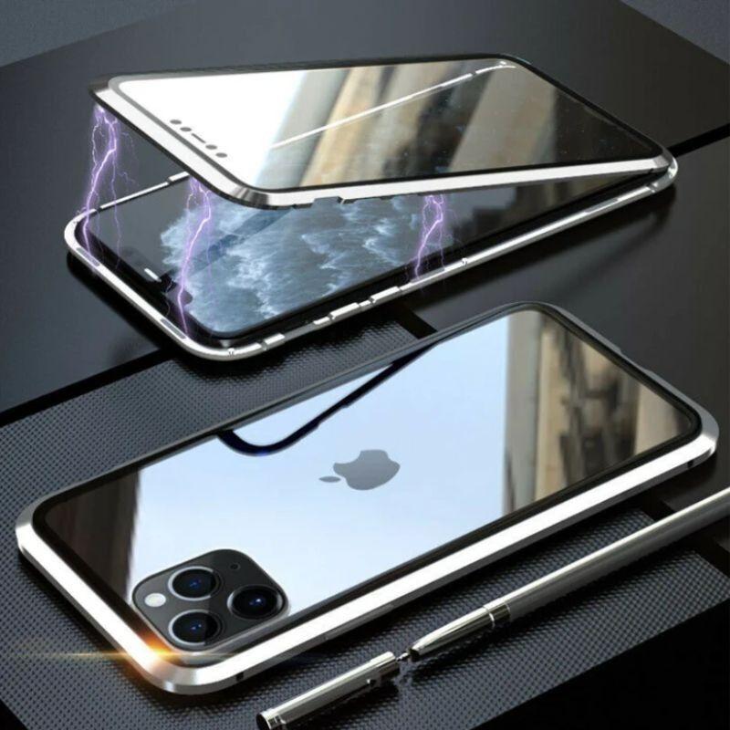 Staklena maska za iPhone 15 Pro Max, 360°, Magnetska, Zlatna boja
