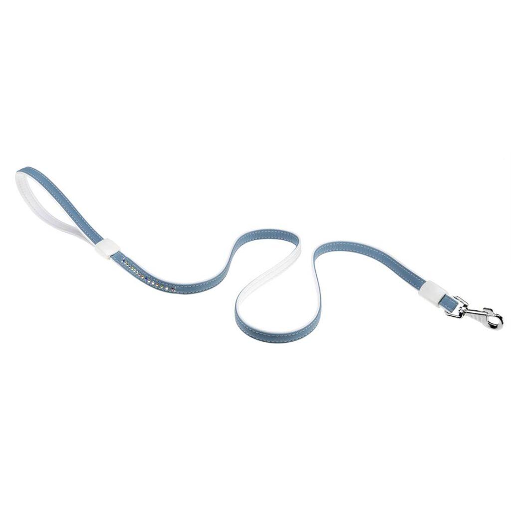 Ferplast Povodac za pse Lux G12/110, 110 cm x 12 mm, Bijelo-plavi
