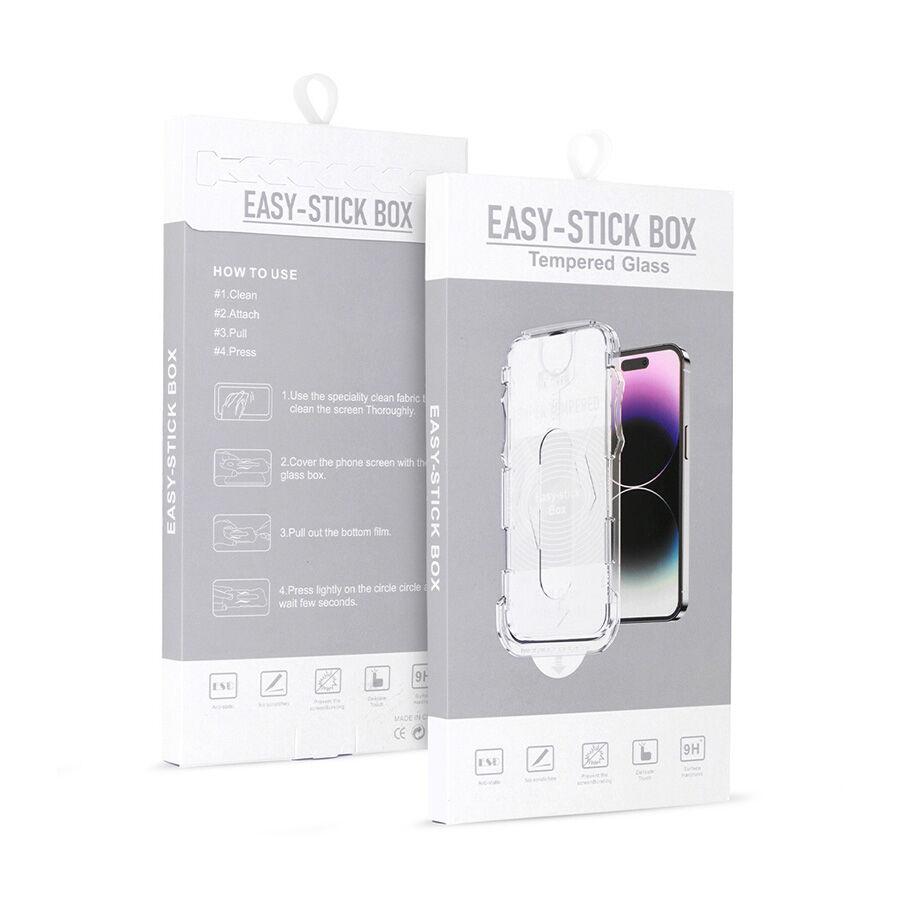 Easy-Stick Kaljeno zaštitno staklo za mobilni telefon Iphone 12 Pro Max, Crno