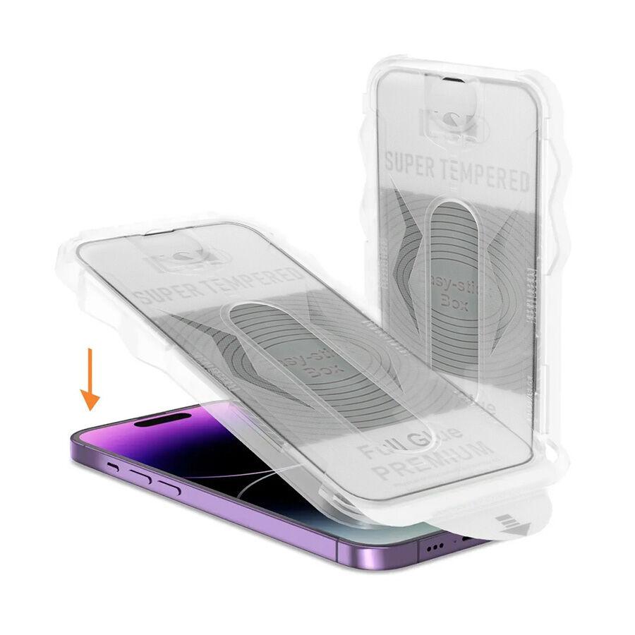 Easy-Stick Kaljeno zaštitno staklo za mobilni telefon Iphone 14 Pro Max, Crno