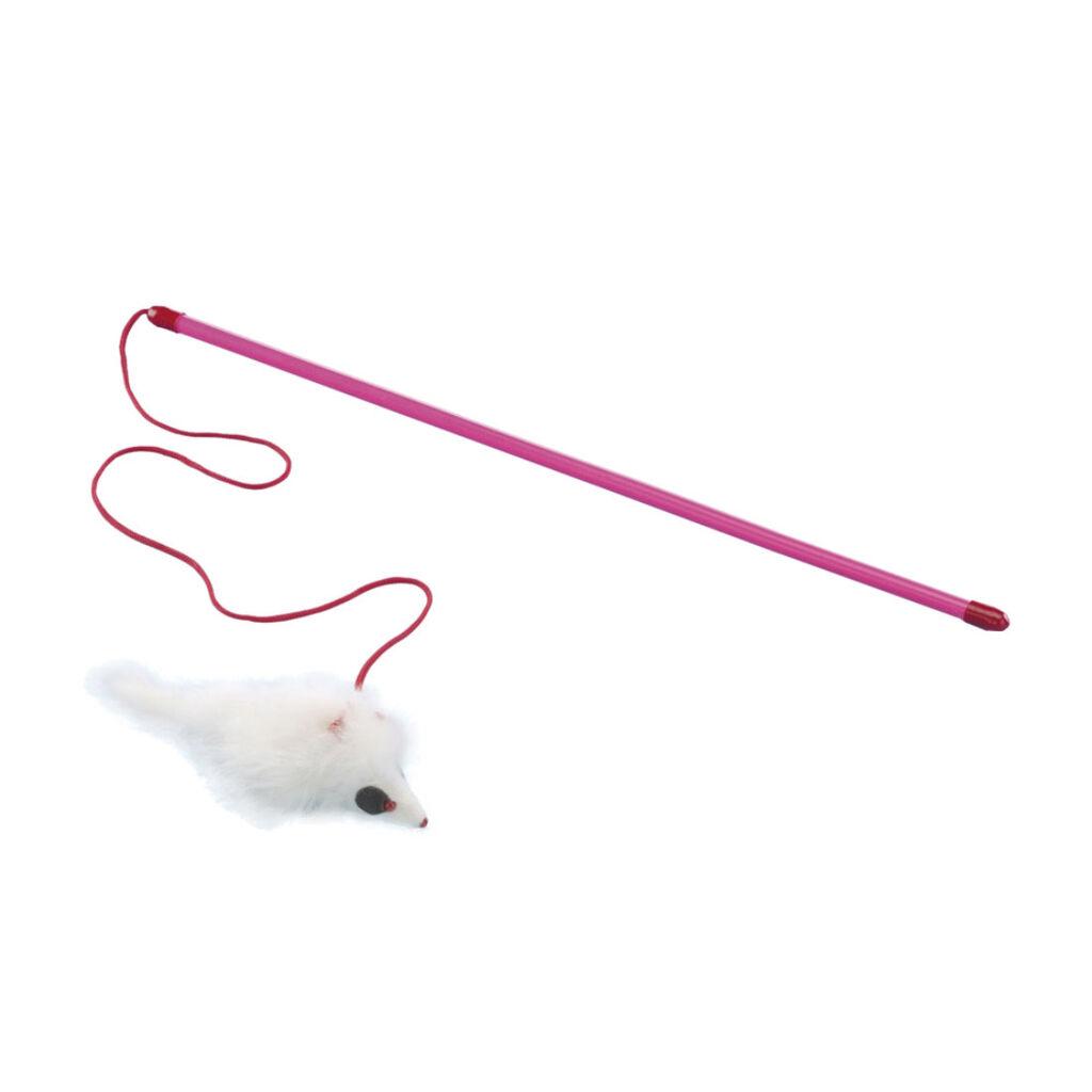 Nobby Igračka za mačke Pecalica Miš, 46 cm, Roze-bijela