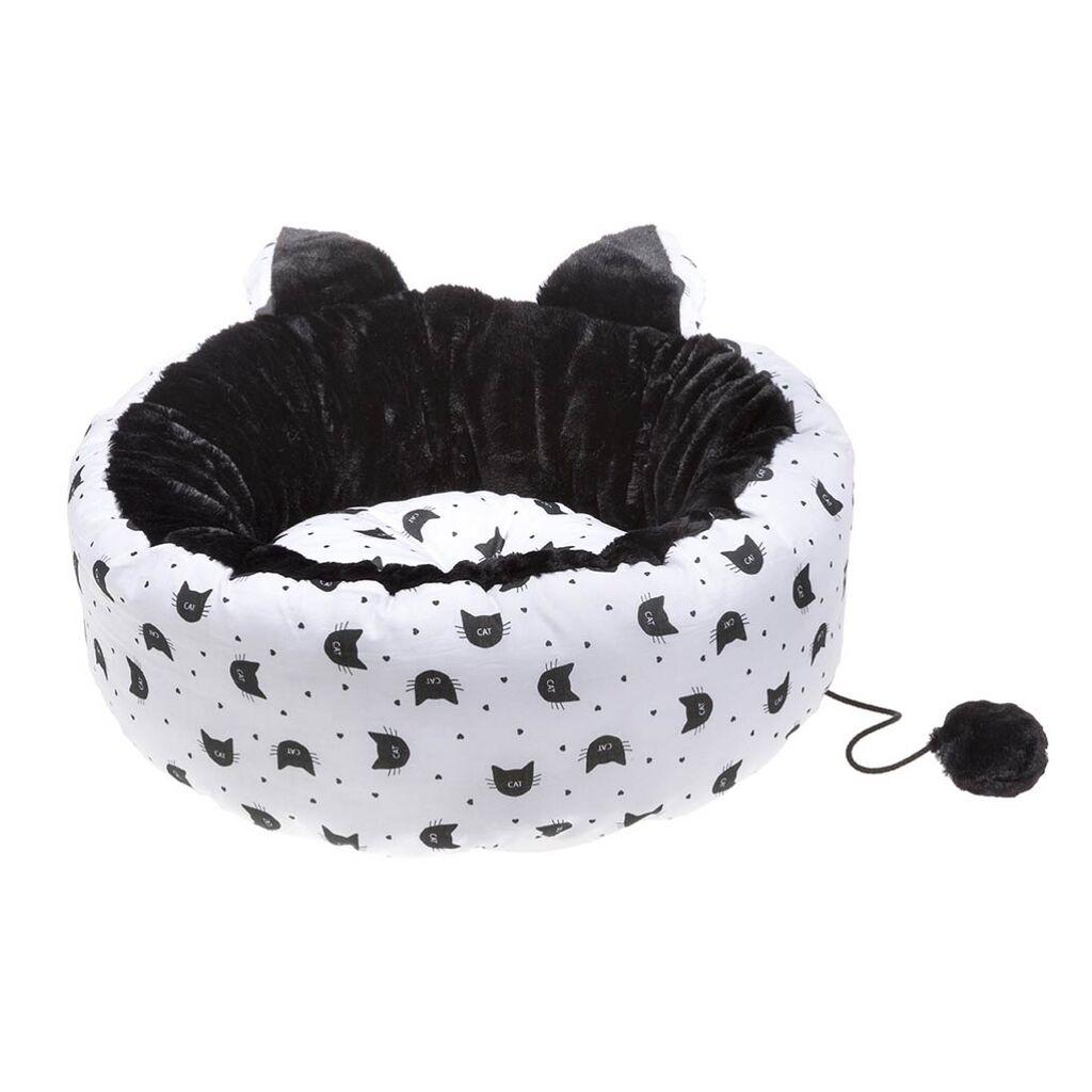 Ferplast Pamučna ležaljka za mačke Muffin, 55x52x22 cm, Bijelo-crna