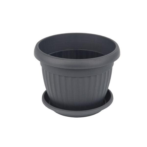 Fora Saksija sa podmetačem Mediteran, Fi17, sive boje