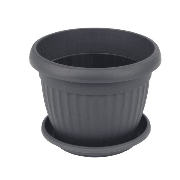 Fora Saksija sa podmetačem Mediteran, Fi14, sive boje