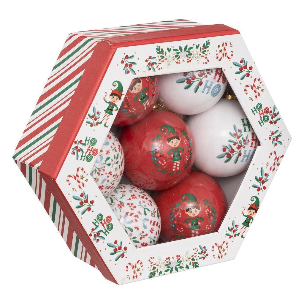Atmosphera Set od 7 ukrasa za jelku, Kugle 7.5 cm, šarene