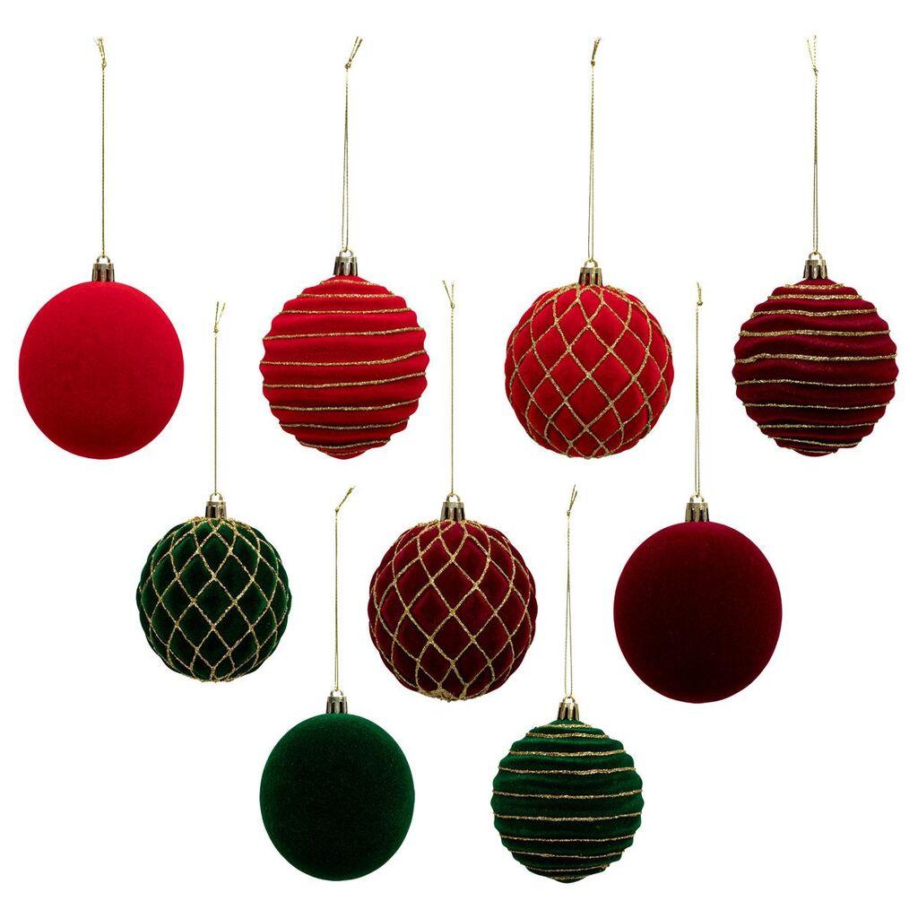 Atmosphera Set od 9 ukrasa za jelku, Kugle 8 cm, šarene