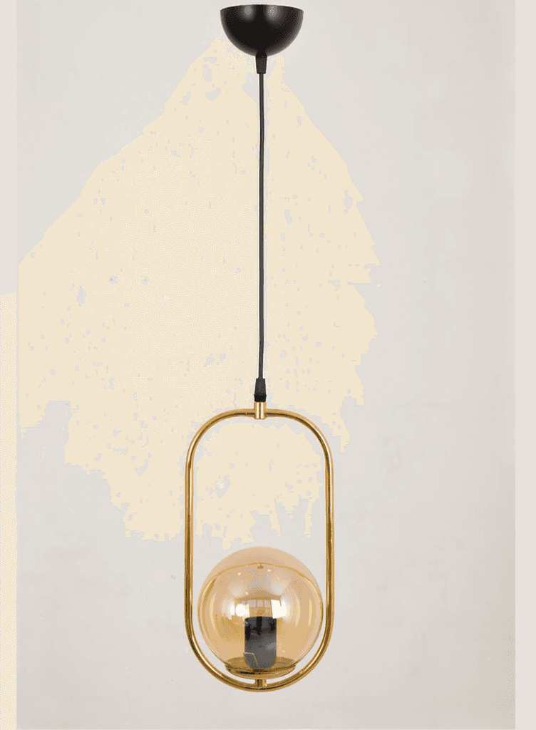 Milleryt Zlatni luster sa jednom staklenom kuglom, ovalni