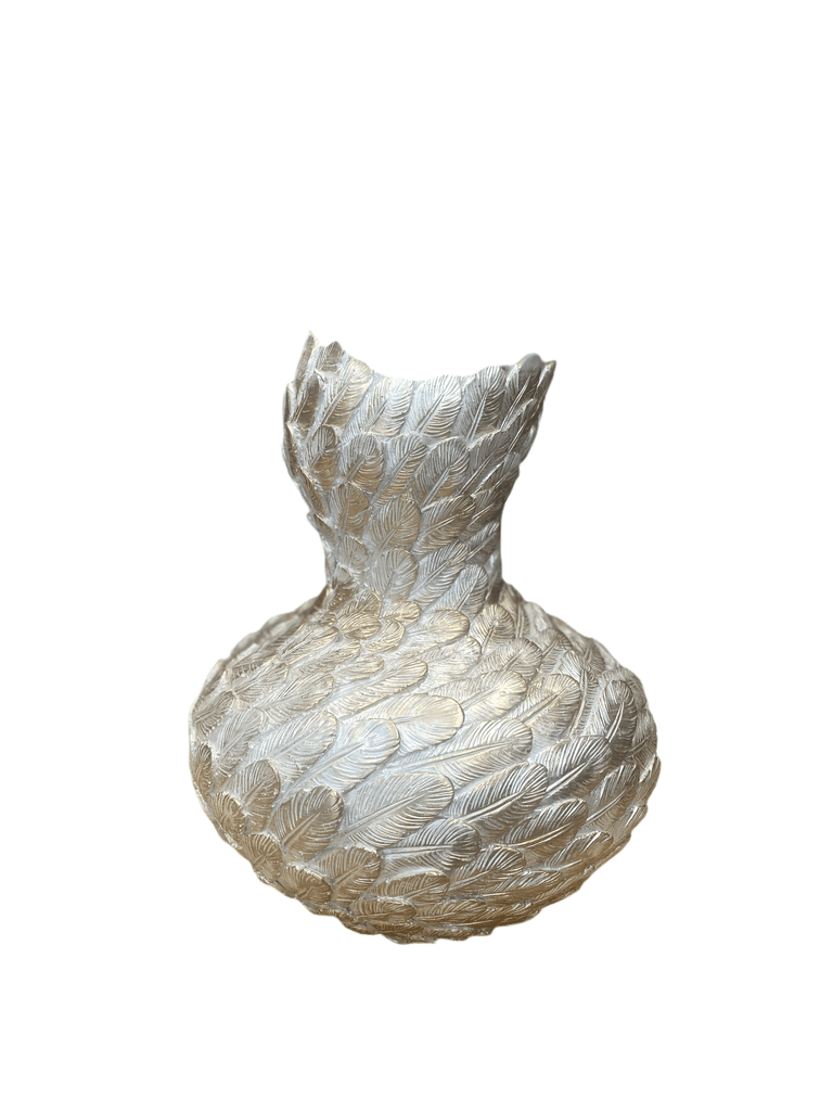 Milleryt Dekorativna vaza, 34 cm, Zlatno-bijela