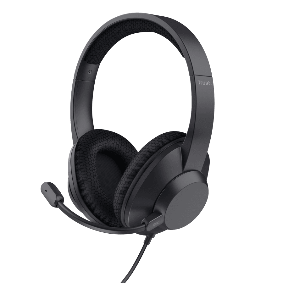 Trust slušalice AYDA MAX USB HEADSET/USB-C, USB-A/crne