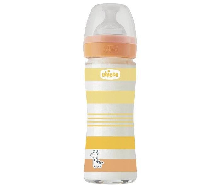 Chicco Wb Staklena boca, 240ml, narandžasta