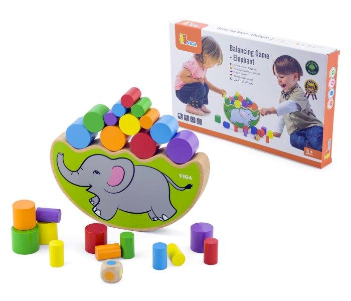 Viga drvoIgračka Master drvena igra slaganja slon,Šarena