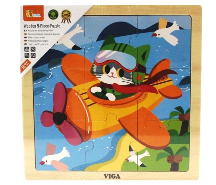 Viga drvoIgračka Master drvene puzle avion 9kom.,Šarena