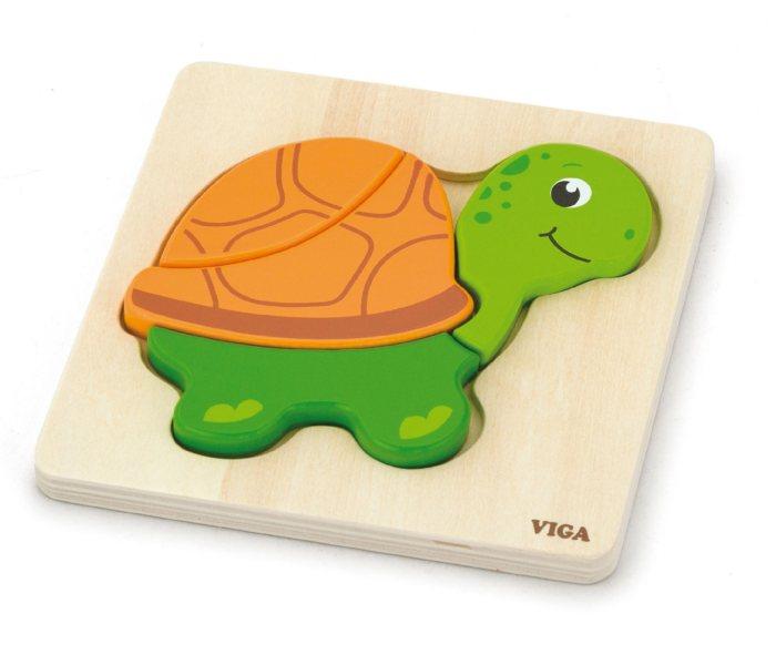 Viga drvoIgračka Master drvene puzle kornjača,Zelena