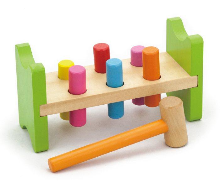 Viga drvoIgračka Master drvena igra sa čekićem,Šarena