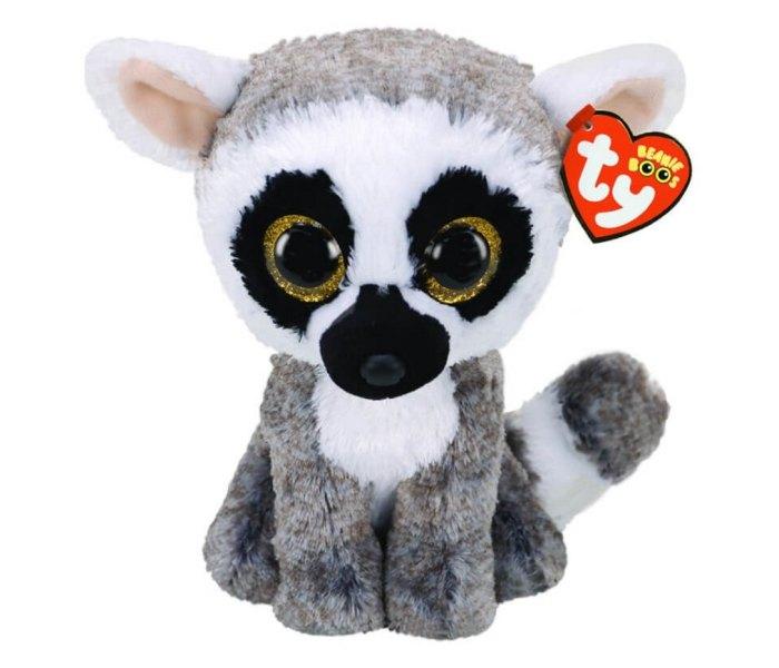 TY Plišana igračka lemur Linus sivo-bijela