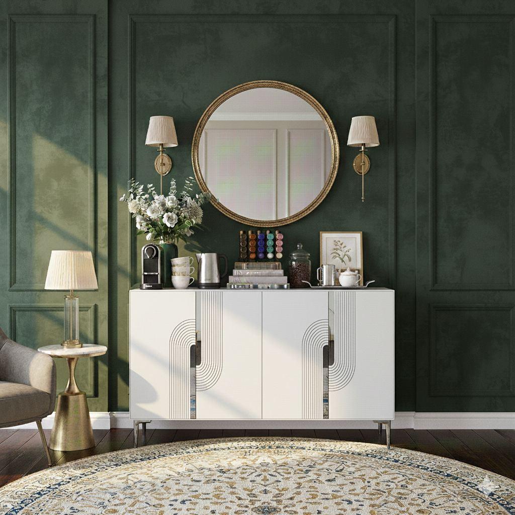 Hanah Home Komoda Meyra 120, Bijelo-siva