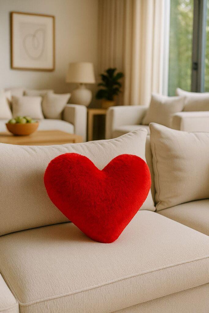 Aberto Design Dekorativni jastuk Srce, 38x33x9 cm, Crvena