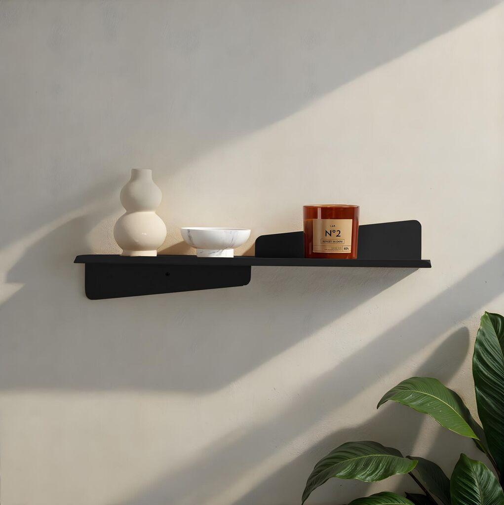 Hanah Home Zidna polica Vlnt123Syh, Crna