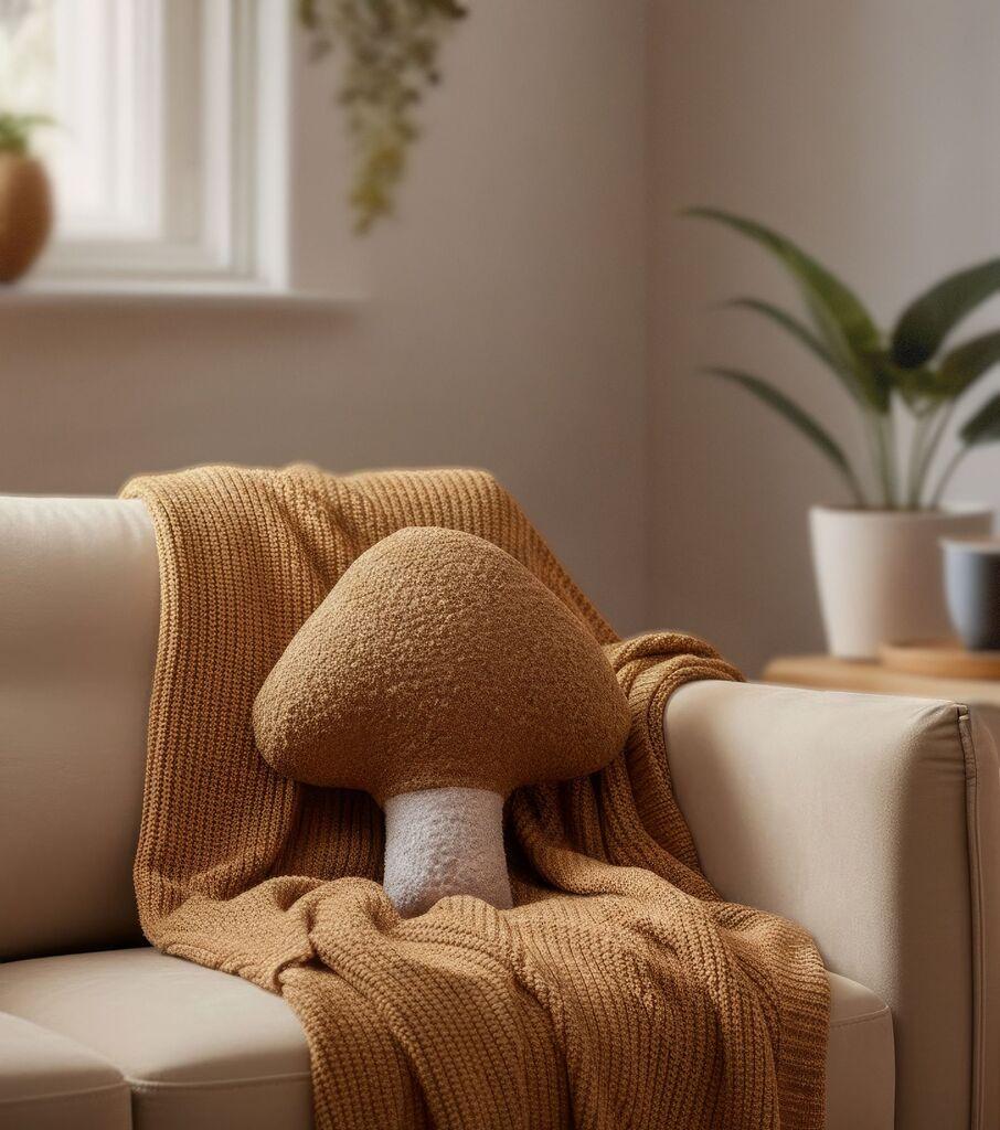 Aberto Design Dekorativni jastuk Velika gljiva, 38x35 cm, Smeđa