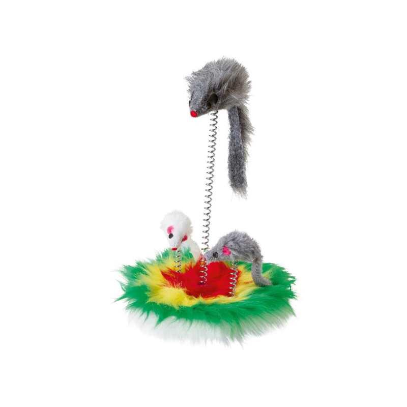 Kerbl Igračka za Mace Miš na federu 17x25cm, Šarena