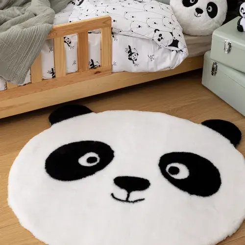 Atmosfera Tepih Panda 205838, Okrugli, 100 cm, Bijeli
