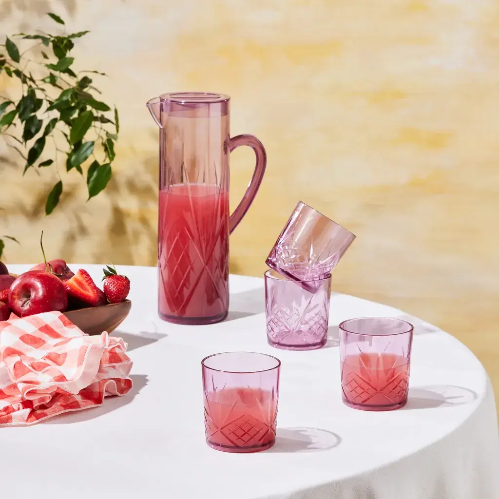 Karaca Bokal i čaše Parca 5 kom, Roza