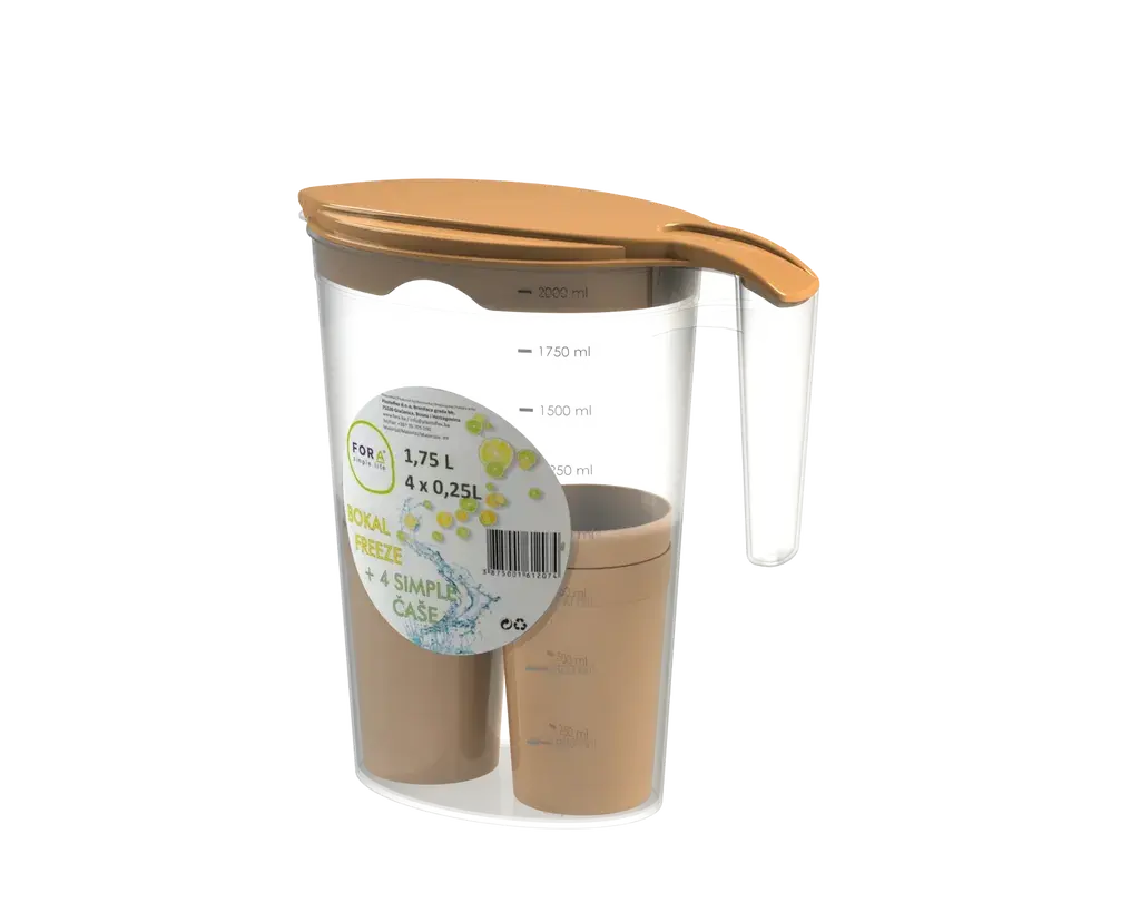 Fora Bokal Freeze 1.75L + 4 čaše 0.25L, Providni