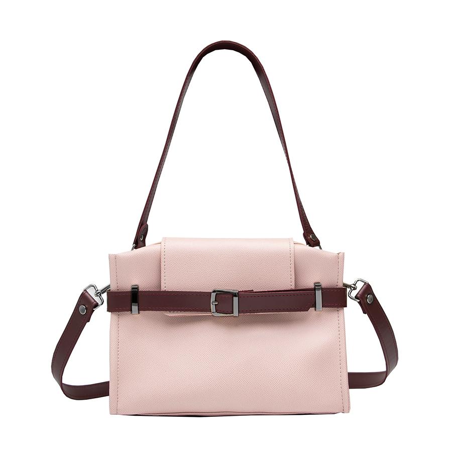 Lovely Bag  FLORA - puder/bordo torba - Crni metal