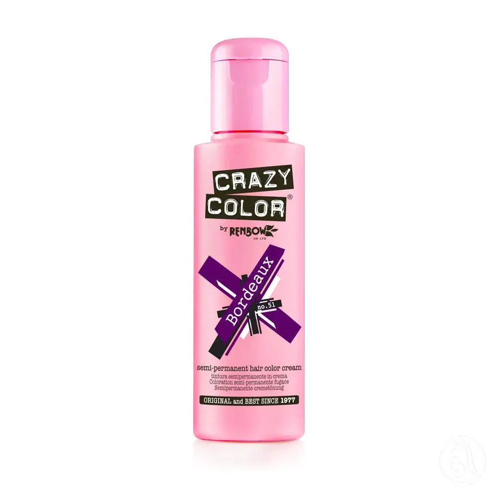 Crazy Color Polutrajna farba za kosu, Bordeaux, 100 ml