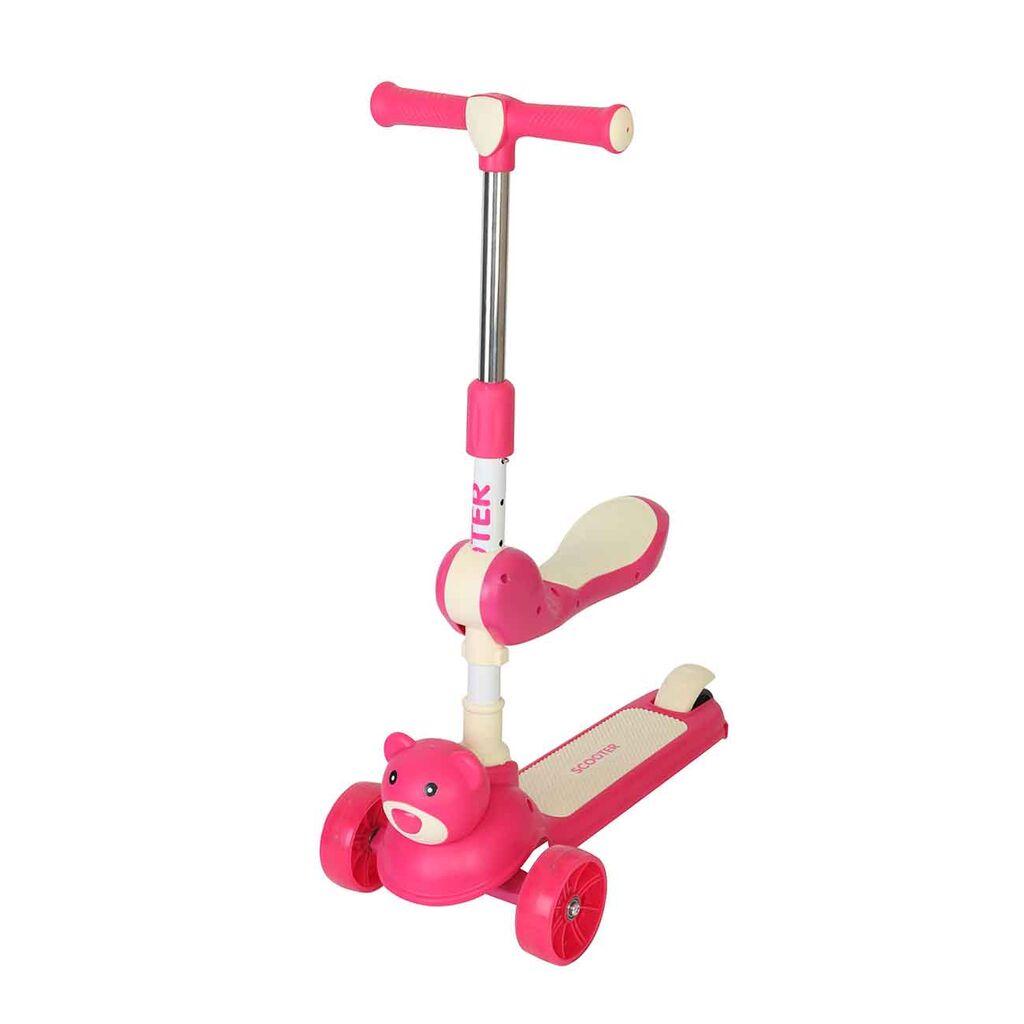 Dječiji romobil sa sjedalom, 2u1, Roze