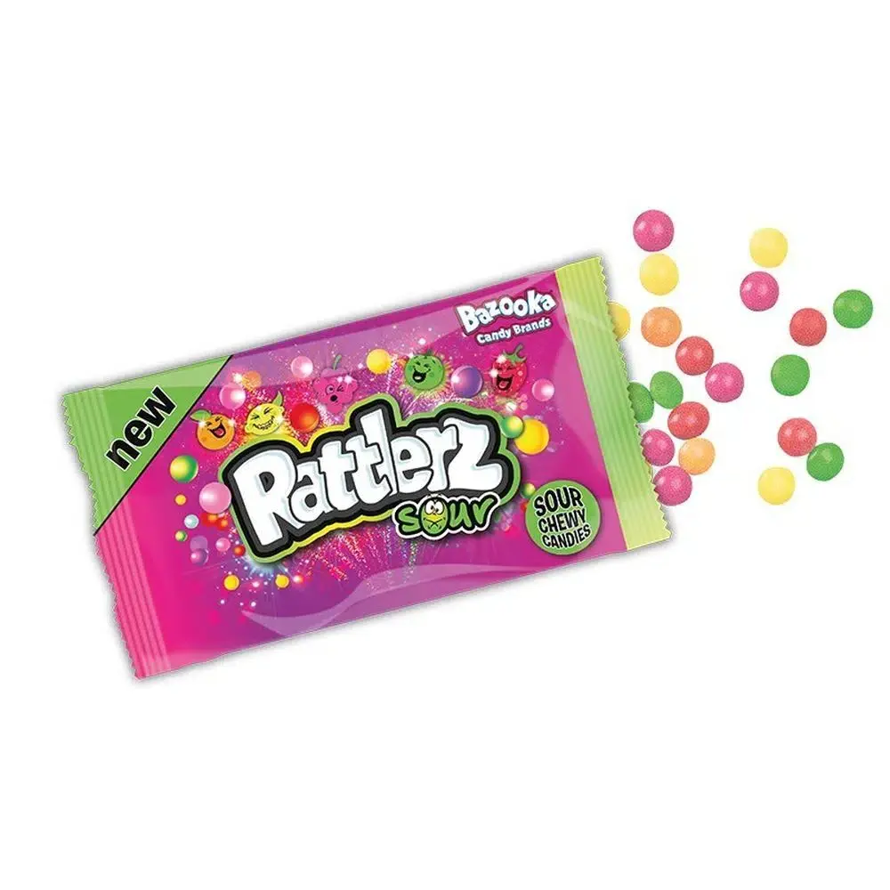 Bazooka kiseli tvrdi bomboni Rattlerz, 40g