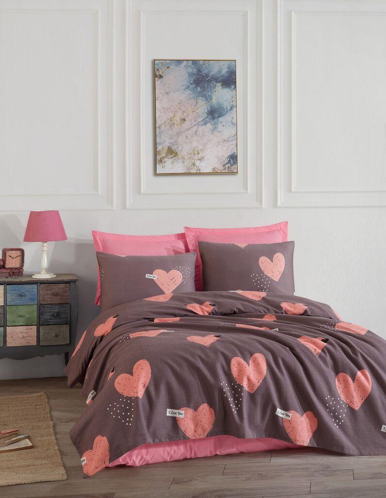 L'essentiel Maison Jana set posteljine, 200x235 cm, smeđe-roza