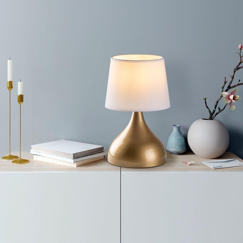 Opviq Stona lampa Gota-15477, Zlatno-bijela