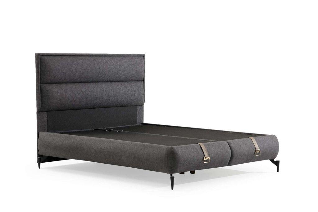 Hanah Home Podnica za krevet s uzglavljem, 180x122x200 cm, Tamno siva