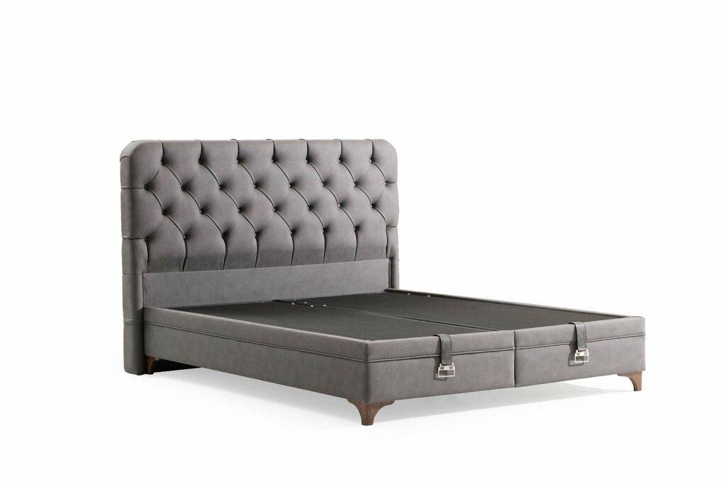 Hanah Home Osnova za krevet sa uzglavljem Samira, 184x122x200 cm, Siva