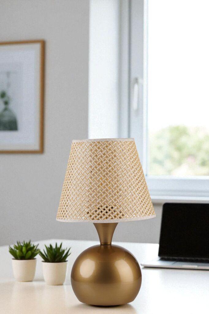 Opviq Stona lampa Oliver, Bež-zlatna boja