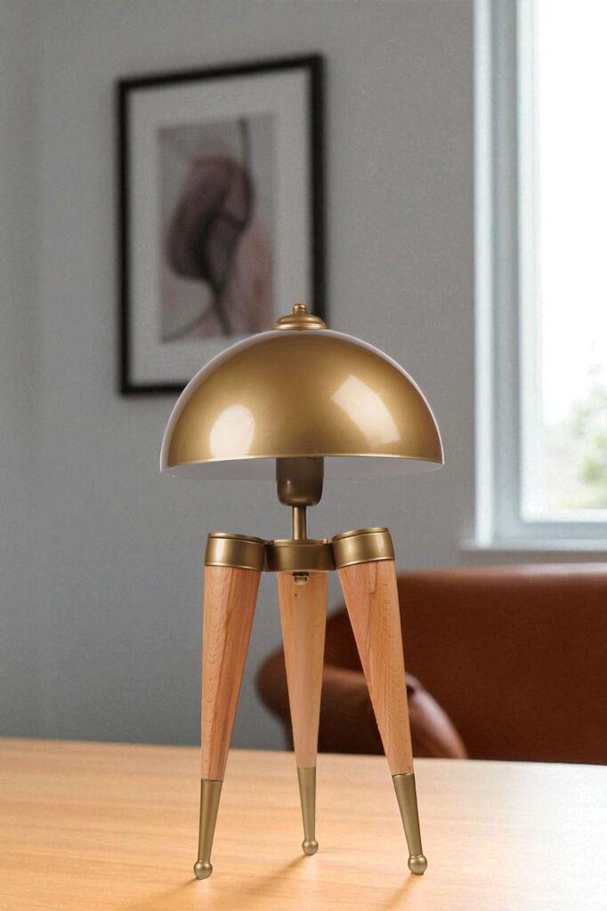 Opviq Stona lampa Stil, Bež-zlatna boja