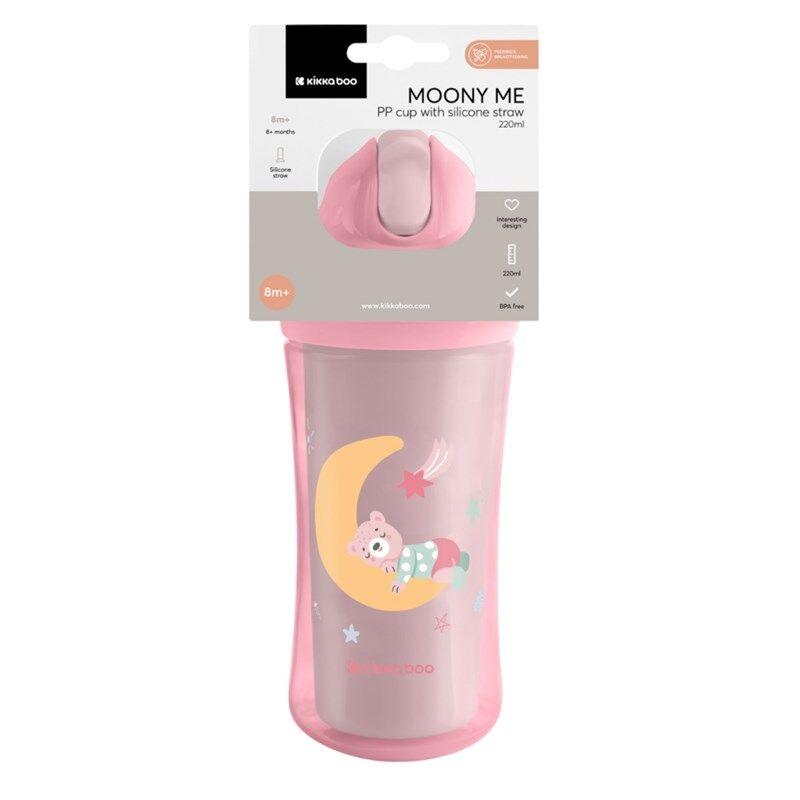 Kikka Boo Šalica sa silikonskom slamkom, 220 ml, roze