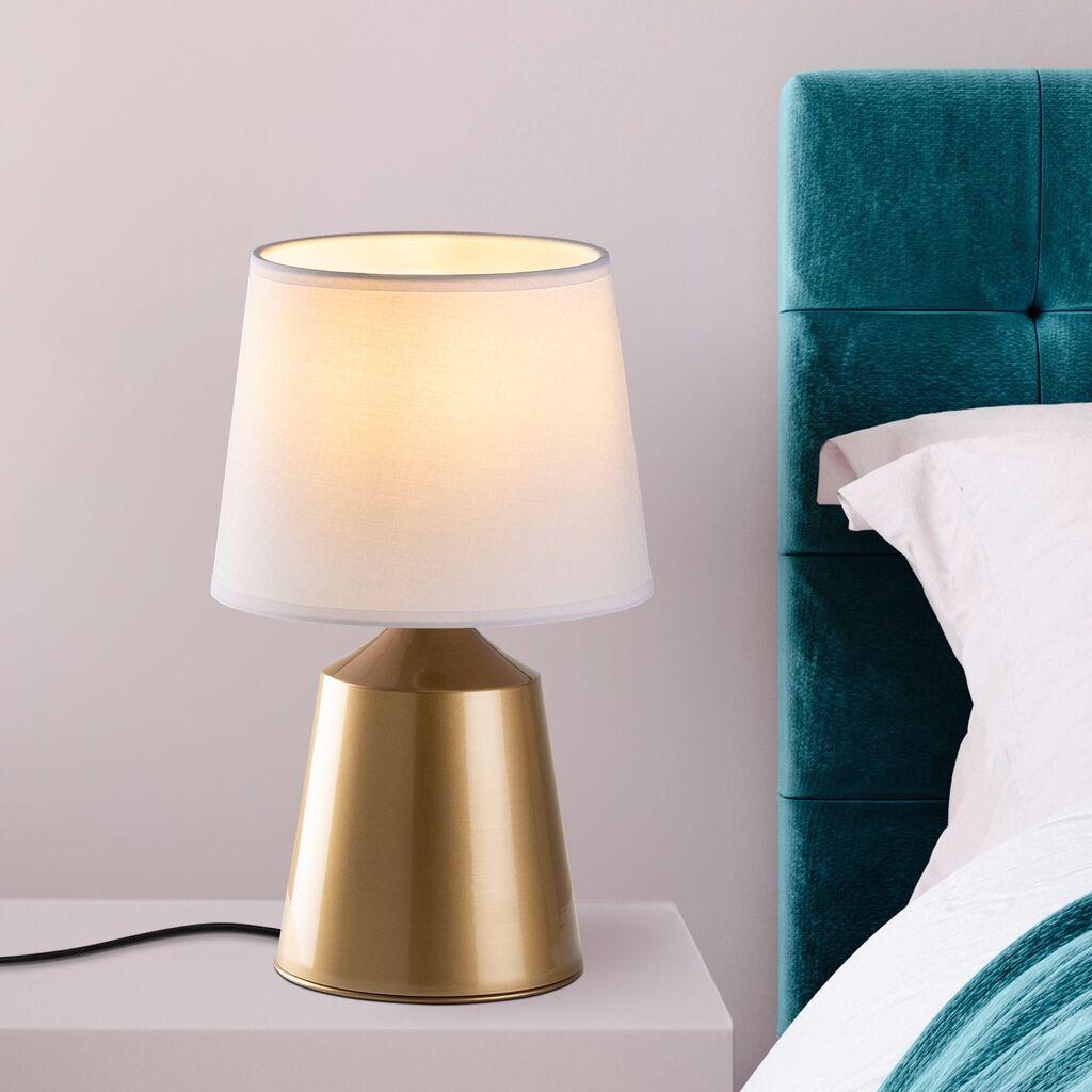 Opviq Stona lampa Drop-15497, Zlatno-bijela