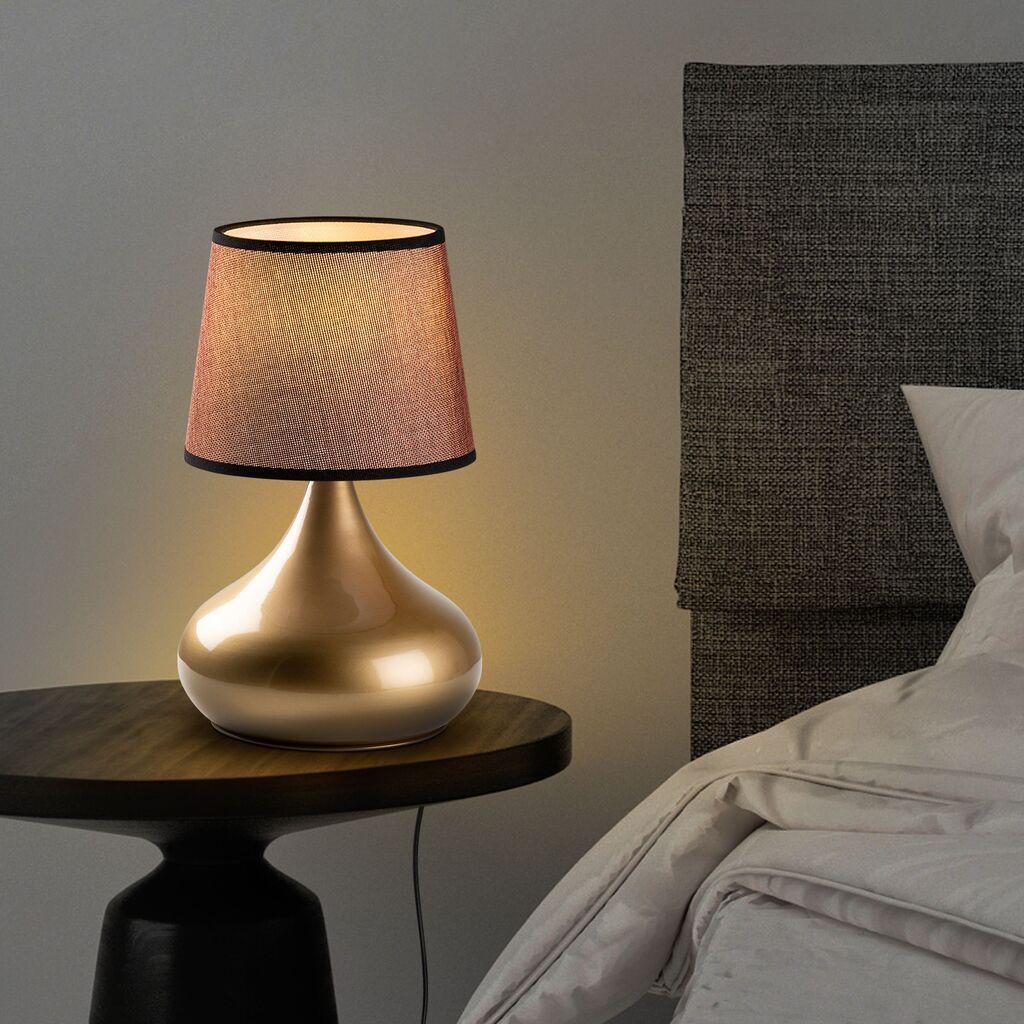 Opviq Stolna lampa Bulbe-15465, Zlatno-braon