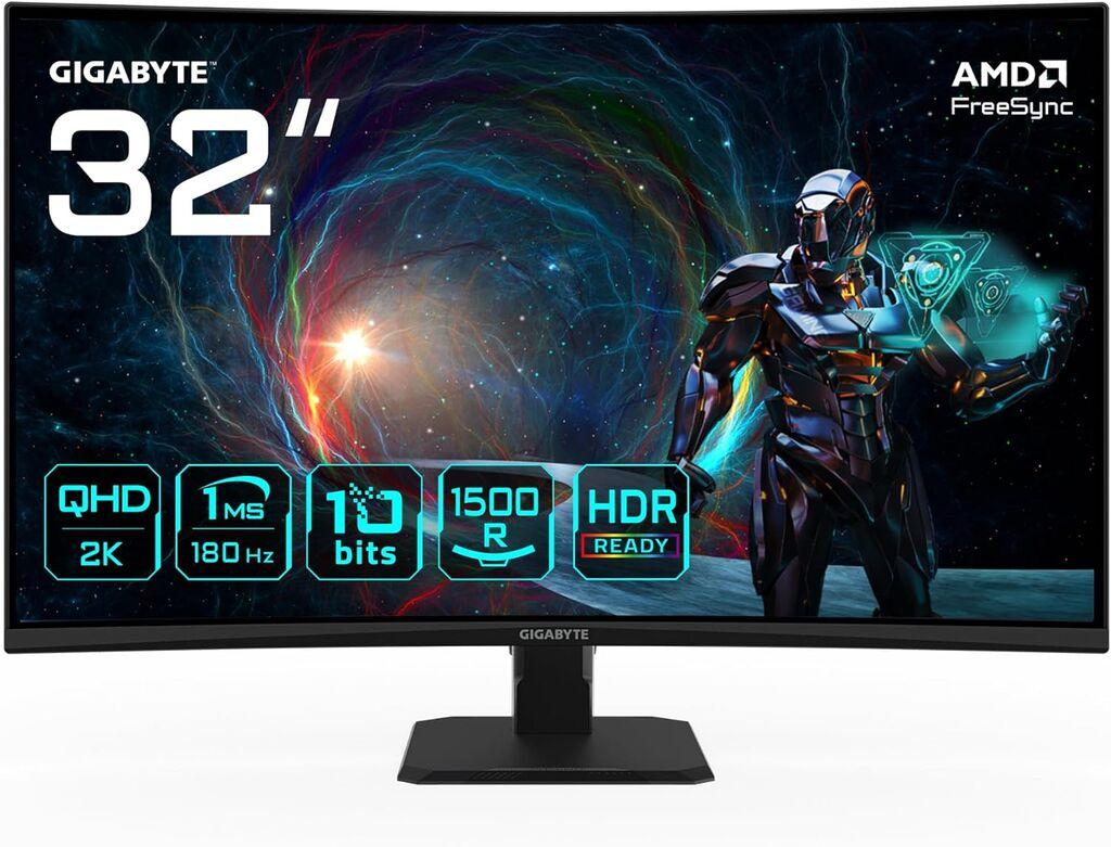 Gigabyte gejmerski monitor 32 GS32QCA QHD 2560x1440 VA 180 Hz